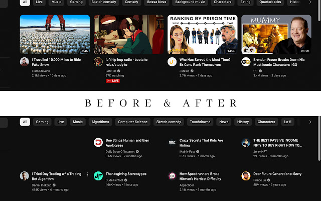 Youtube Minimalist  from Chrome web store to be run with OffiDocs Chromium online