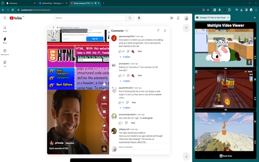 Youtube Multitasker  from Chrome web store to be run with OffiDocs Chromium online