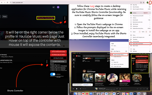 YouTube Music Ad Blocker Shorts HotKeyboard Controller  from Chrome web store to be run with OffiDocs Chromium online