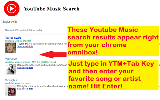 YouTube Music Web Player Search  from Chrome web store to be run with OffiDocs Chromium online