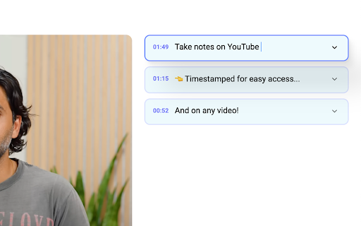 YouTube Notes Pro – Notes on YouTube for Content Creators  from Chrome web store to be run with OffiDocs Chromium online