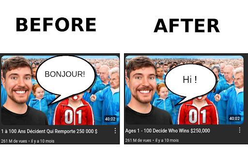 YouTube No Translation  from Chrome web store to be run with OffiDocs Chromium online