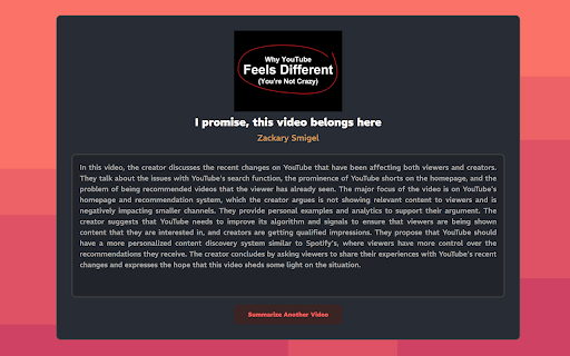 YouTube Paraphraser  from Chrome web store to be run with OffiDocs Chromium online