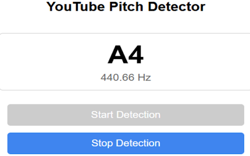 YouTube Pitch Detector  from Chrome web store to be run with OffiDocs Chromium online