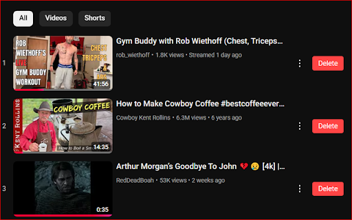 YouTube Playlist Remover  from Chrome web store to be run with OffiDocs Chromium online