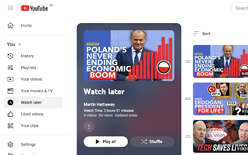 YouTube Playlist Watch Time  from Chrome web store to be run with OffiDocs Chromium online