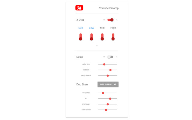 YoutubePreamp  from Chrome web store to be run with OffiDocs Chromium online
