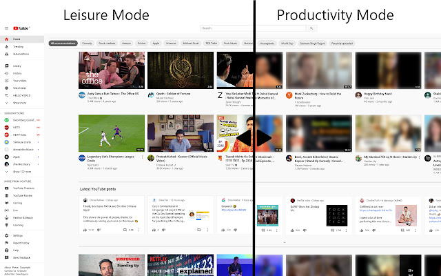 Modalità produttività YouTube™ dal Chrome Web Store da eseguire con OffiDocs Chromium online