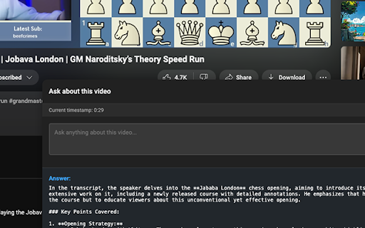 Youtube QA  from Chrome web store to be run with OffiDocs Chromium online
