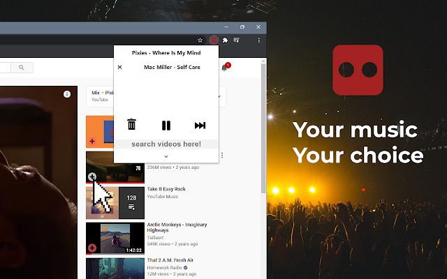 YOUTUBE QUEUE  from Chrome web store to be run with OffiDocs Chromium online