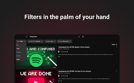 Youtube Redesign  from Chrome web store to be run with OffiDocs Chromium online