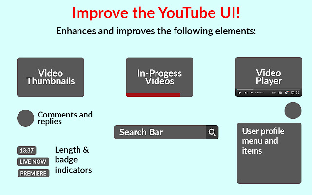 YouTube Refined: Improves YouTube UI  from Chrome web store to be run with OffiDocs Chromium online