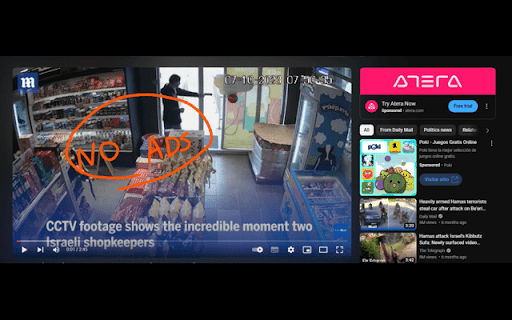 YouTube Remove ads  from Chrome web store to be run with OffiDocs Chromium online
