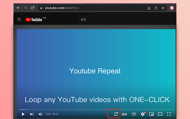 Youtube Repeat Loop anumang mga video sa YouTube mula sa Chrome web store na tatakbo sa OffiDocs Chromium online