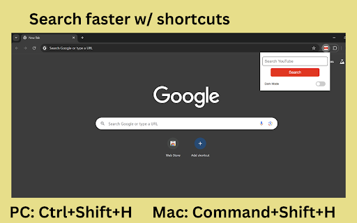 YouTube Search Extension  from Chrome web store to be run with OffiDocs Chromium online