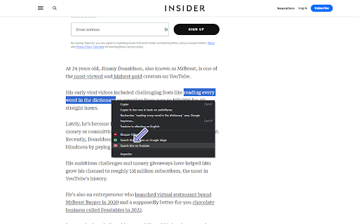 Youtube select and search  from Chrome web store to be run with OffiDocs Chromium online