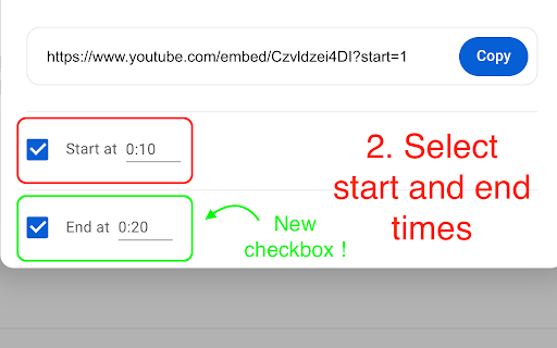 Youtube Share Clip  from Chrome web store to be run with OffiDocs Chromium online