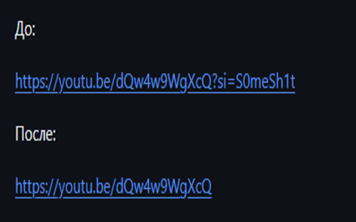 YouTube Share URL Cleaner  from Chrome web store to be run with OffiDocs Chromium online