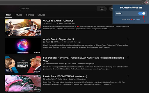 Youtube shorts off  from Chrome web store to be run with OffiDocs Chromium online