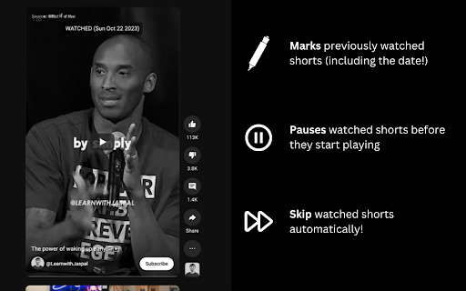 YouTube Shorts Watch Buddy  from Chrome web store to be run with OffiDocs Chromium online