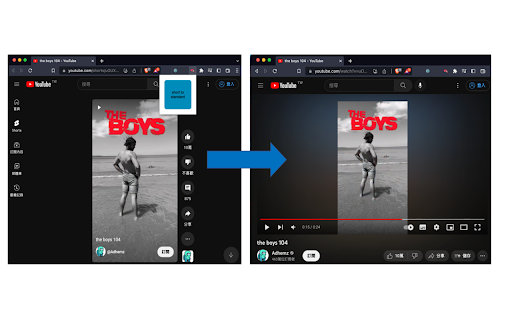 youtube_short to video (third party tools)  from Chrome web store to be run with OffiDocs Chromium online