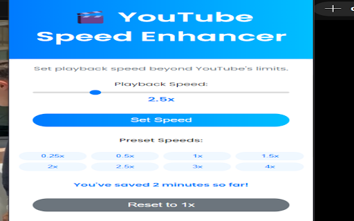 YouTube Speed Enhancer  from Chrome web store to be run with OffiDocs Chromium online