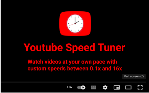 YouTube Speed Tuner  from Chrome web store to be run with OffiDocs Chromium online