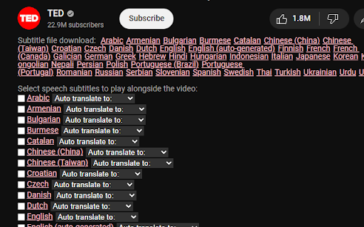 YouTube Subtitle Reader  from Chrome web store to be run with OffiDocs Chromium online