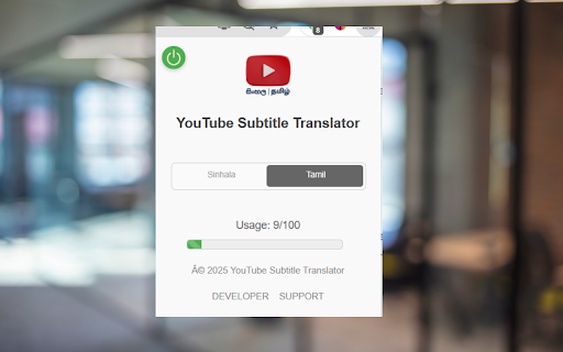 YouTube Subtitle Translator  from Chrome web store to be run with OffiDocs Chromium online