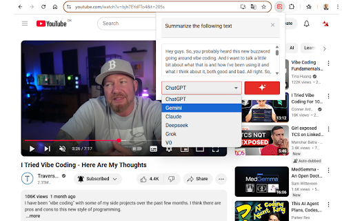 YouTube SummarAIze  from Chrome web store to be run with OffiDocs Chromium online