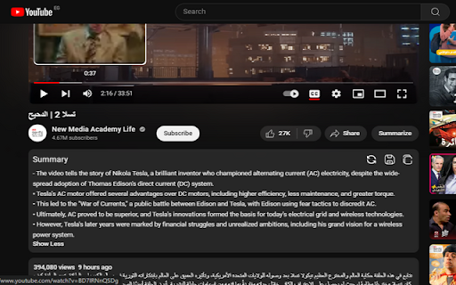 YouTube Summary  from Chrome web store to be run with OffiDocs Chromium online