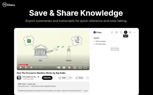 Youtube Summary and Chat Ohara Video AI Assistant  from Chrome web store to be run with OffiDocs Chromium online