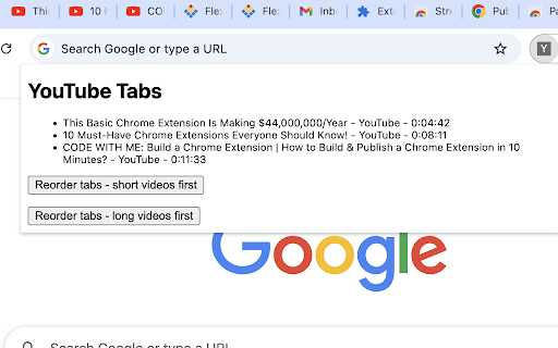 YouTube Tab Organizer  from Chrome web store to be run with OffiDocs Chromium online