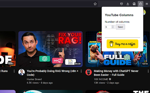 YouTube Thumbnail Size Fixer  from Chrome web store to be run with OffiDocs Chromium online