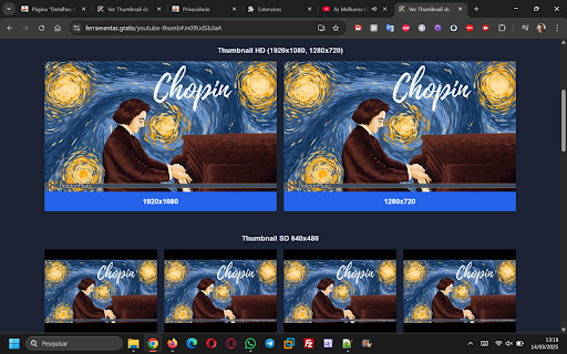 YouTube Thumbnail Ver e Baixar Thumbnail  from Chrome web store to be run with OffiDocs Chromium online