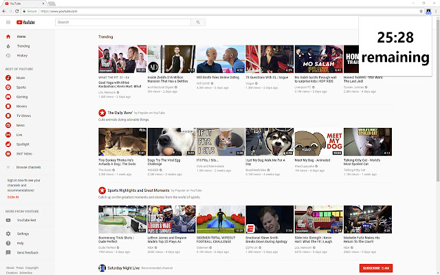 YouTube Time  from Chrome web store to be run with OffiDocs Chromium online
