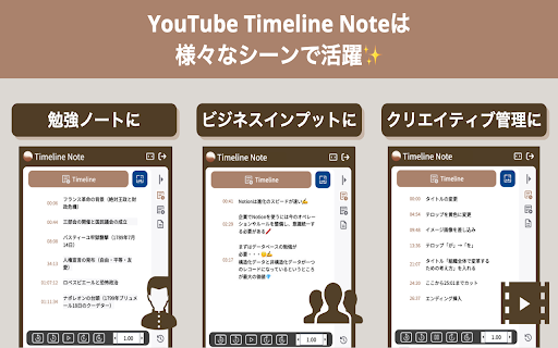 Youtube Timeline Note  from Chrome web store to be run with OffiDocs Chromium online