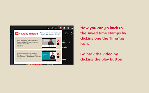 Youtube TimeTag  from Chrome web store to be run with OffiDocs Chromium online