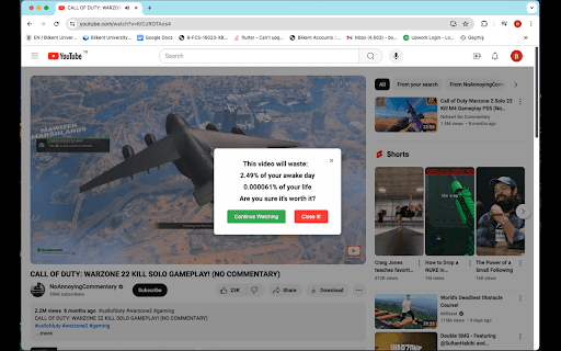 YouTube Time Warning from Chrome web store to be run with OffiDocs Chromium online YouTube Time Warning from Chrome web store to be run with OffiDocs Chromium online