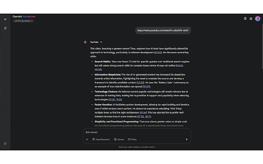 YouTube to Gemini Sender  from Chrome web store to be run with OffiDocs Chromium online