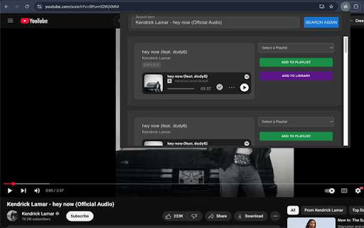 YouTube to Spotify  from Chrome web store to be run with OffiDocs Chromium online