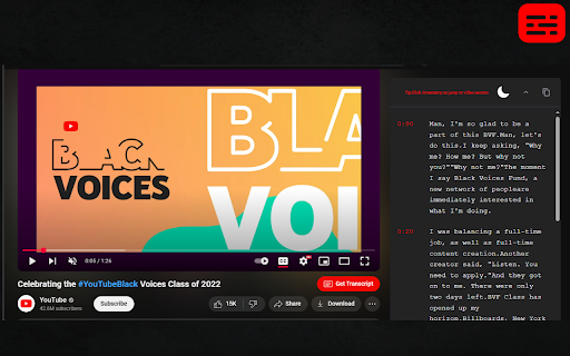 YouTube Transcript Extractor  from Chrome web store to be run with OffiDocs Chromium online