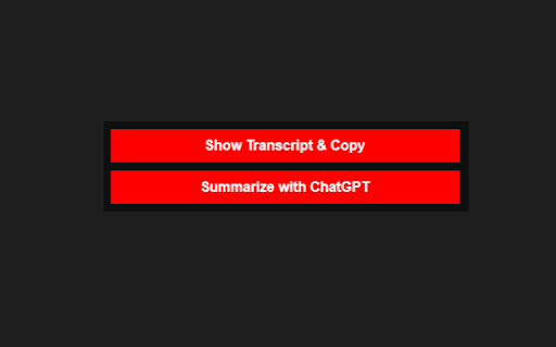YouTube Transcript Summarizer  from Chrome web store to be run with OffiDocs Chromium online