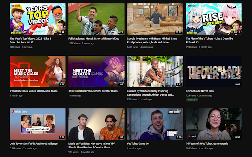 YouTube Unrounded Thumbnails  from Chrome web store to be run with OffiDocs Chromium online
