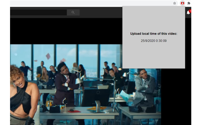 YouTube Upload Time  from Chrome web store to be run with OffiDocs Chromium online