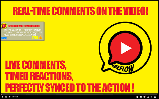 YouTube VibeFlow Comments  from Chrome web store to be run with OffiDocs Chromium online