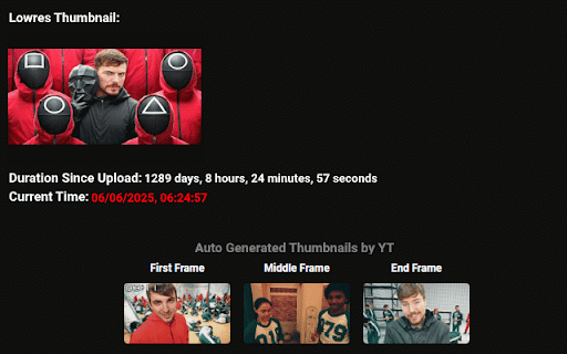 YouTube Video Info  from Chrome web store to be run with OffiDocs Chromium online