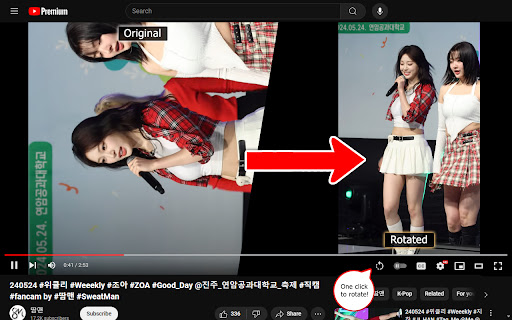 YouTube Video Rotate  from Chrome web store to be run with OffiDocs Chromium online