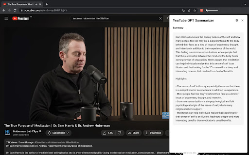 YouTube Videos Summary with ChatGPT AI  from Chrome web store to be run with OffiDocs Chromium online