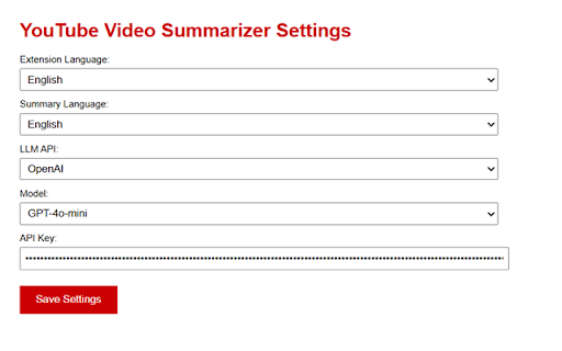 YouTube Video Summarizer  from Chrome web store to be run with OffiDocs Chromium online